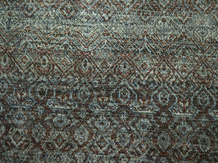 7'11" x 7'11" New Hand Knotted Grey Wool Round Oriental Rug - MOA10276866