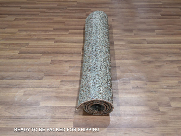 3'0" x 5'1" New Hand Knotted Grey Wool Rectangle Oriental Rug - MOA10276869