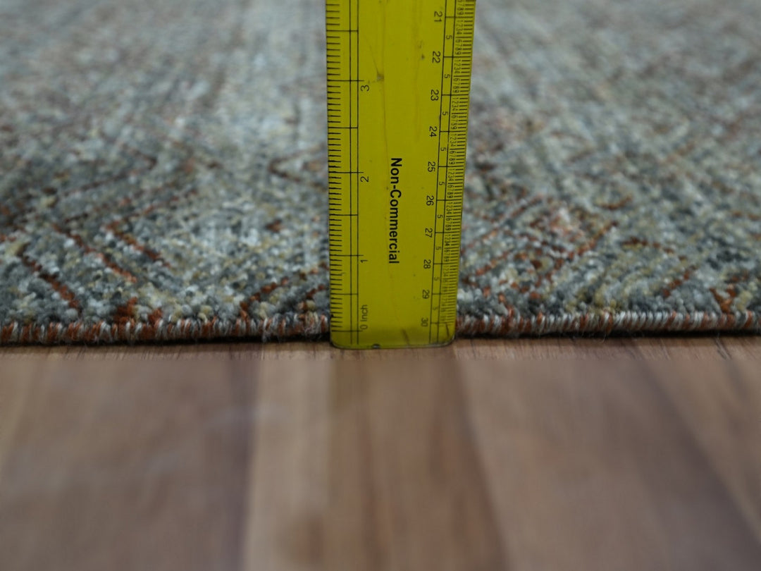 3'0" x 5'1" New Hand Knotted Grey Wool Rectangle Oriental Rug - MOA10276869