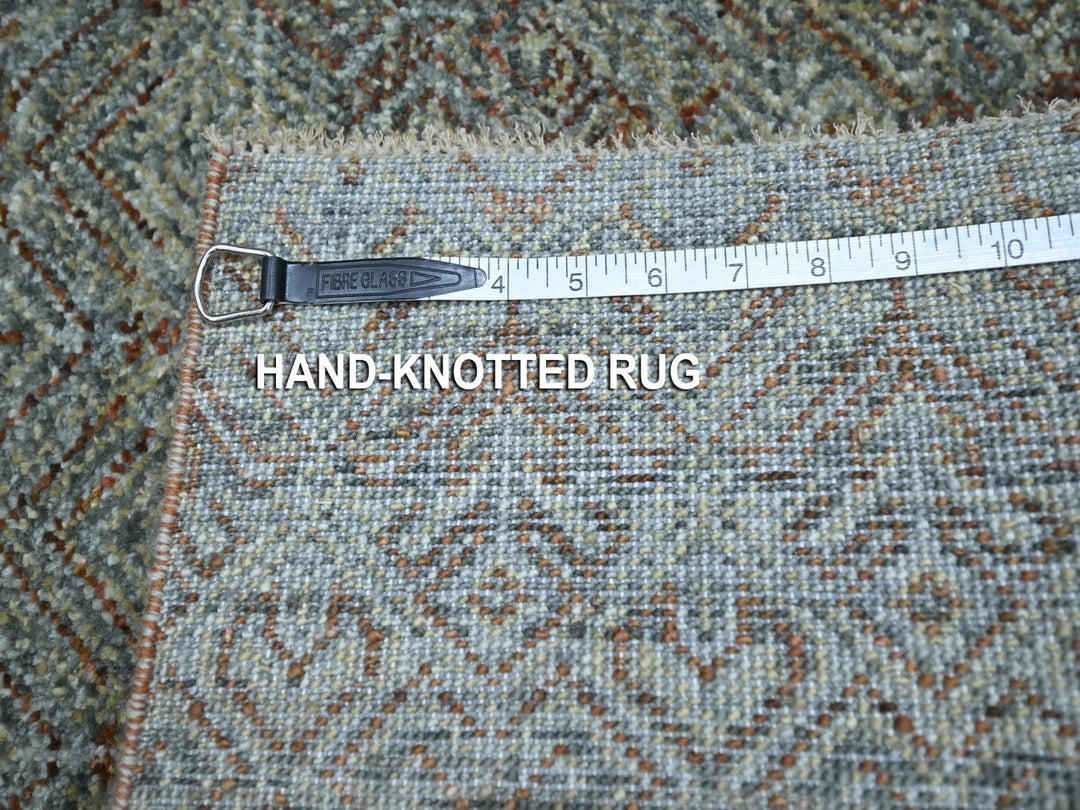 3'0" x 5'1" New Hand Knotted Grey Wool Rectangle Oriental Rug - MOA10276870