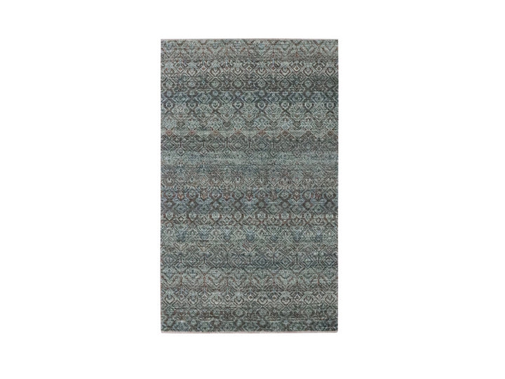 3'0" x 5'0" New Hand Knotted Grey Wool Rectangle Oriental Rug - MOA10276871