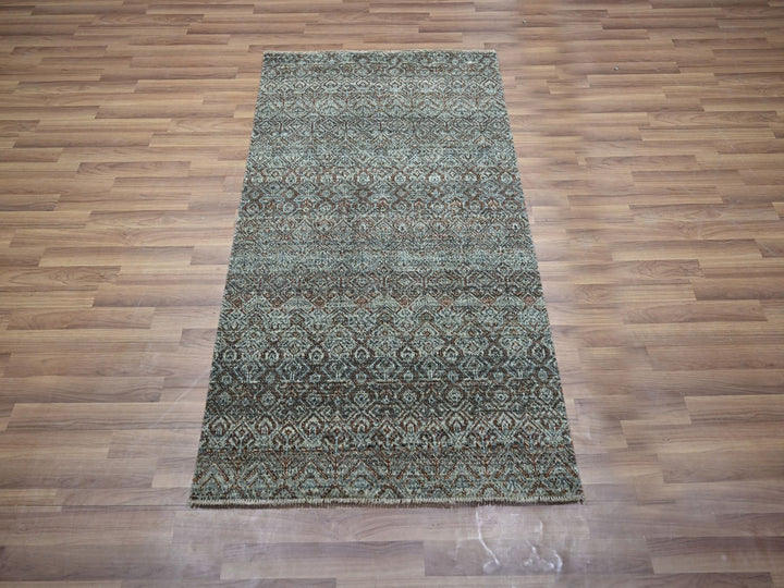 3'0" x 5'0" New Hand Knotted Grey Wool Rectangle Oriental Rug - MOA10276871