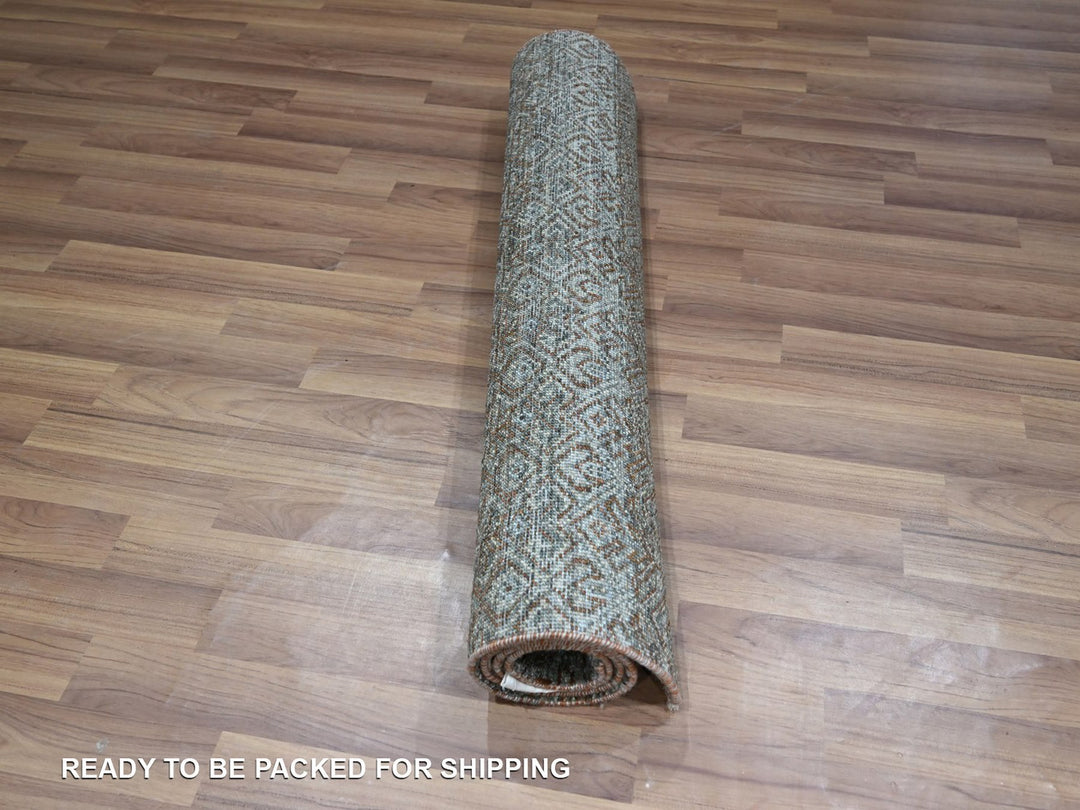 3'0" x 5'0" New Hand Knotted Grey Wool Rectangle Oriental Rug - MOA10276871