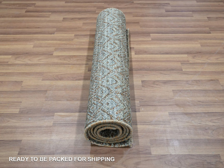 2'6" x 6'0" New Hand Knotted Grey Wool Runner Oriental Rug - MOA10276872