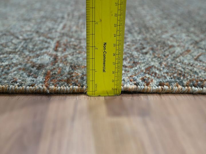 2'6" x 6'0" New Hand Knotted Grey Wool Runner Oriental Rug - MOA10276872