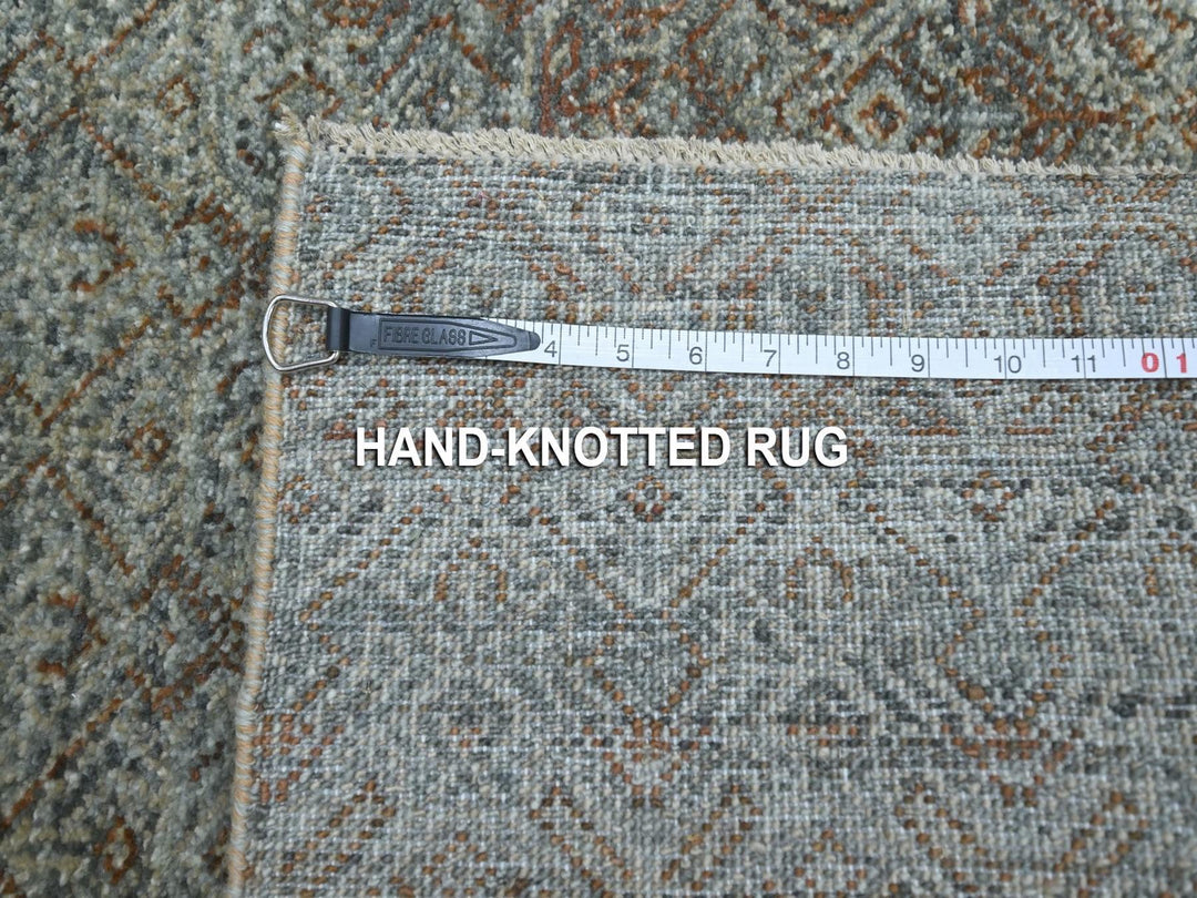 2'6" x 6'0" New Hand Knotted Grey Wool Runner Oriental Rug - MOA10276872