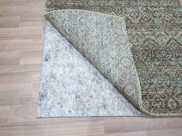 2'7" x 6'0" New Hand Knotted Grey Wool Runner Oriental Rug - MOA10276873