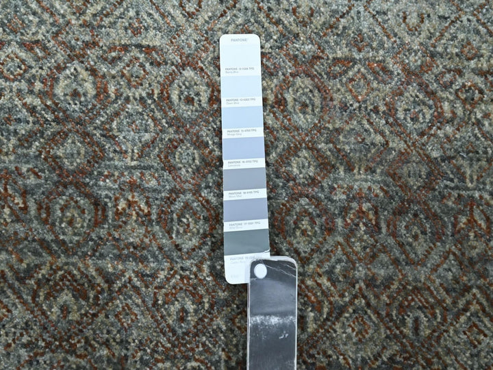 2'7" x 6'0" New Hand Knotted Grey Wool Runner Oriental Rug - MOA10276873