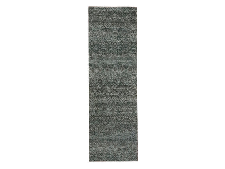 2'6" x 8'0" New Hand Knotted Grey Wool Runner Oriental Rug - MOA10276874