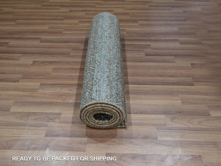 2'6" x 8'0" New Hand Knotted Grey Wool Runner Oriental Rug - MOA10276874