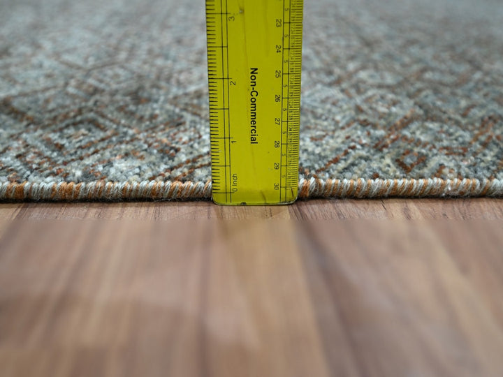 2'6" x 8'0" New Hand Knotted Grey Wool Runner Oriental Rug - MOA10276874