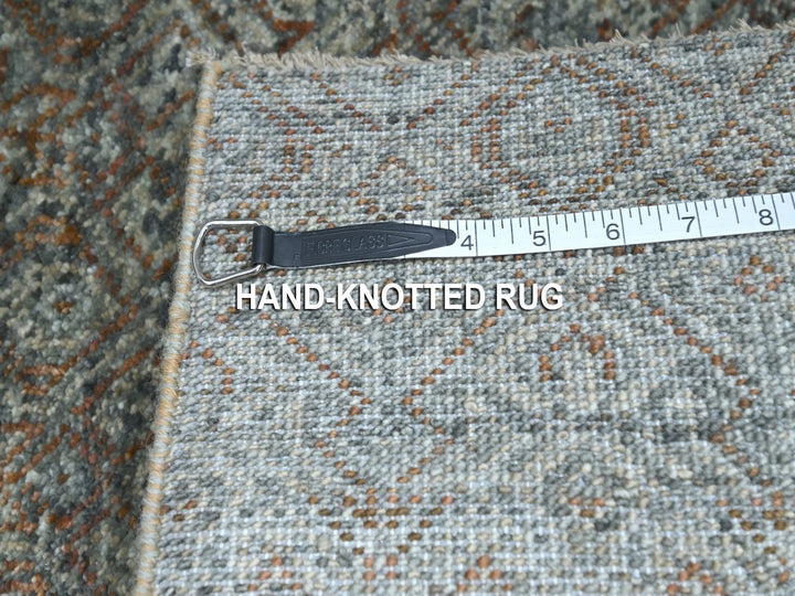 2'6" x 8'0" New Hand Knotted Grey Wool Runner Oriental Rug - MOA10276874