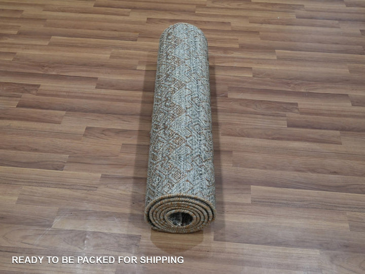 2'6" x 8'0" New Hand Knotted Grey Wool Runner Oriental Rug - MOA10276875