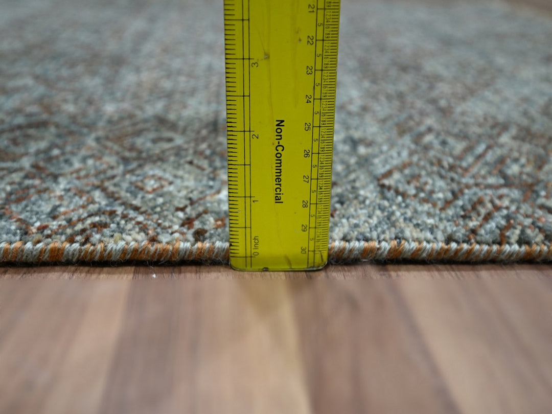 2'6" x 8'0" New Hand Knotted Grey Wool Runner Oriental Rug - MOA10276875