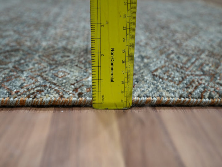 2'6" x 8'0" New Hand Knotted Grey Wool Runner Oriental Rug - MOA10276875