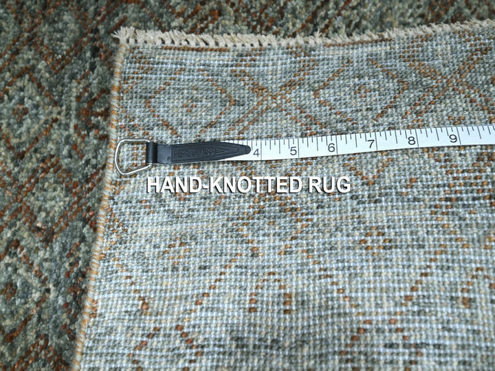 2'6" x 8'0" New Hand Knotted Grey Wool Runner Oriental Rug - MOA10276875