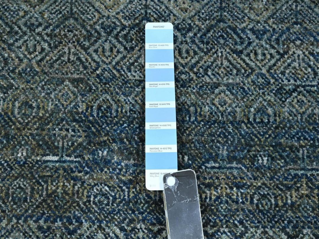 2'6" x 6'1" New Hand Knotted Blue Wool Runner Oriental Rug - MOA10276876