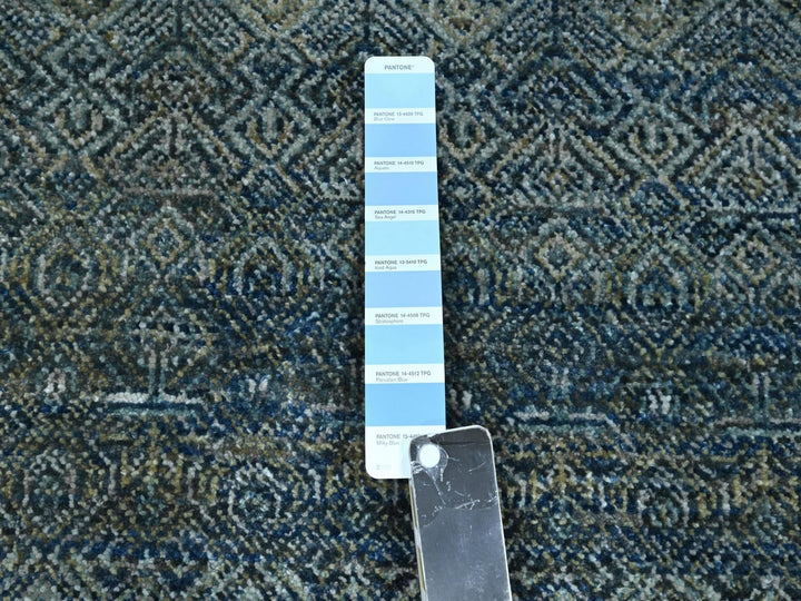 2'6" x 6'1" New Hand Knotted Blue Wool Runner Oriental Rug - MOA10276876