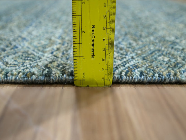 2'6" x 6'1" New Hand Knotted Blue Wool Runner Oriental Rug - MOA10276876