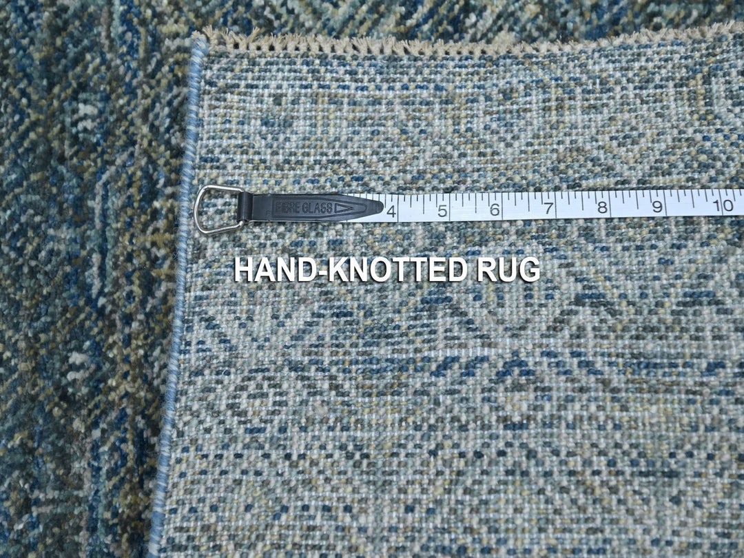 2'6" x 6'1" New Hand Knotted Blue Wool Runner Oriental Rug - MOA10276876