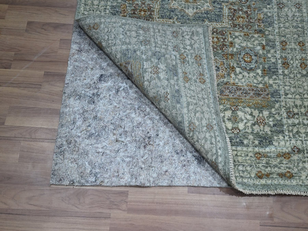 3'1" x 5'1" New Hand Knotted Green Wool Rectangle Oriental Rug - MOA10276877