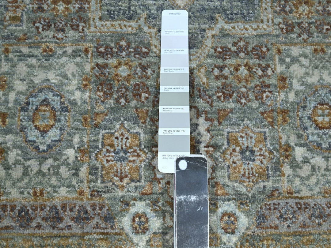 3'1" x 5'1" New Hand Knotted Green Wool Rectangle Oriental Rug - MOA10276877