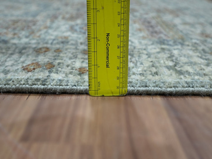 3'1" x 5'1" New Hand Knotted Green Wool Rectangle Oriental Rug - MOA10276877