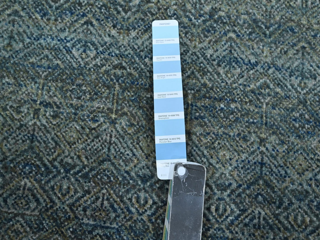 3'1" x 5'0" New Hand Knotted Blue Wool Rectangle Oriental Rug - MOA10276878