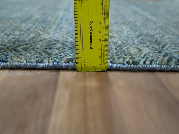 3'1" x 5'0" New Hand Knotted Blue Wool Rectangle Oriental Rug - MOA10276878