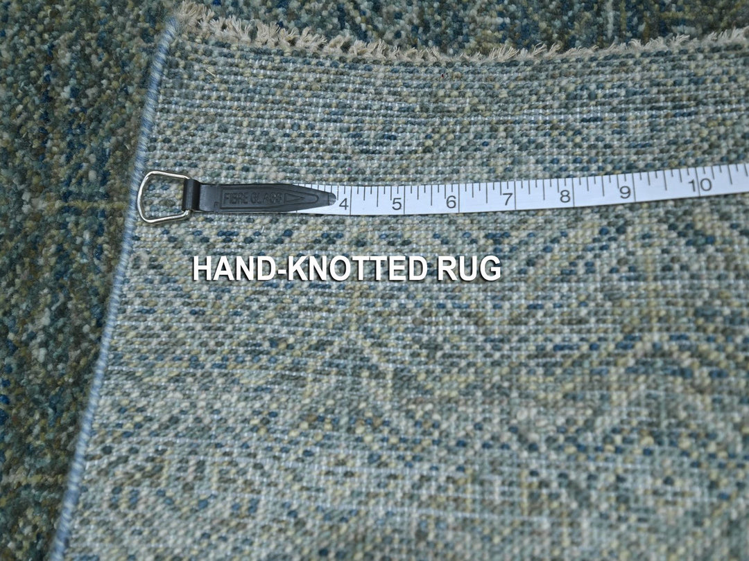 3'1" x 5'0" New Hand Knotted Blue Wool Rectangle Oriental Rug - MOA10276878