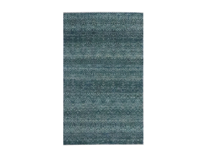 3'0" x 5'0" New Hand Knotted Blue Wool Rectangle Oriental Rug - MOA10276879