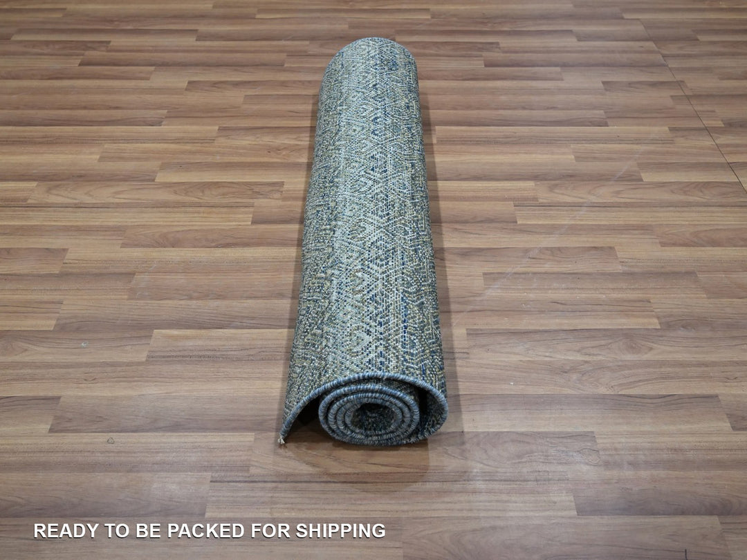 3'0" x 5'0" New Hand Knotted Blue Wool Rectangle Oriental Rug - MOA10276879