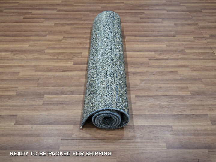 3'0" x 5'0" New Hand Knotted Blue Wool Rectangle Oriental Rug - MOA10276879