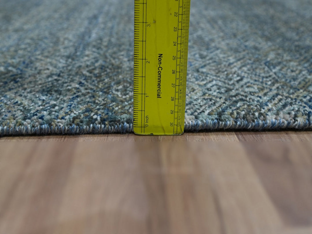 3'0" x 5'0" New Hand Knotted Blue Wool Rectangle Oriental Rug - MOA10276879