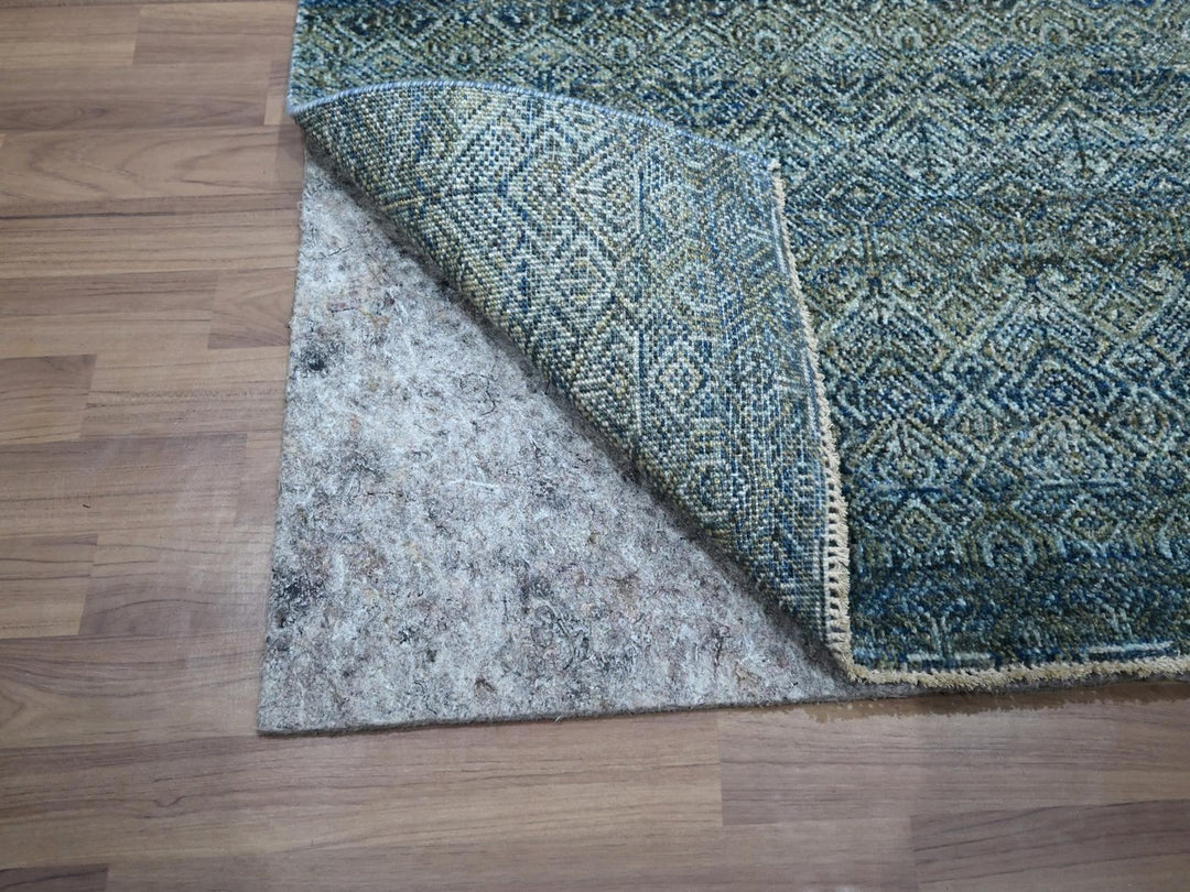 2'6" x 8'1" New Hand Knotted Blue Wool Runner Oriental Rug - MOA10276881