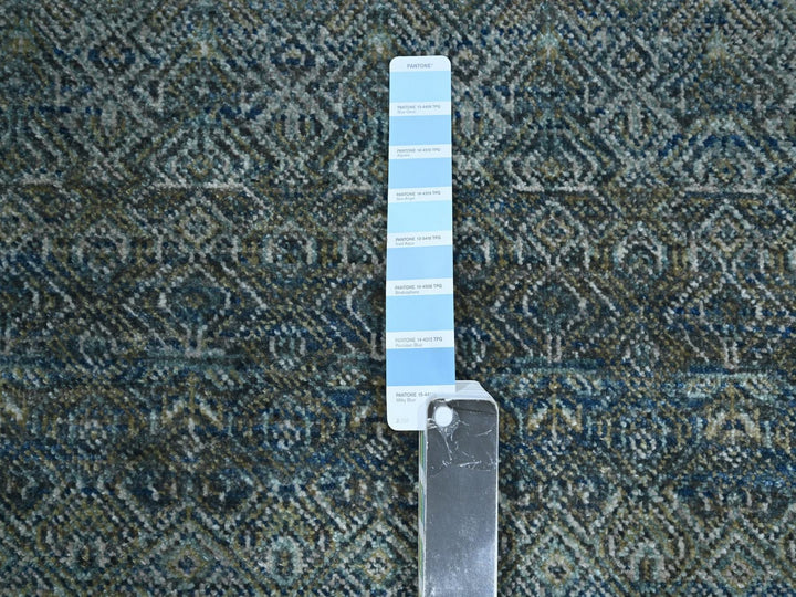 2'6" x 8'1" New Hand Knotted Blue Wool Runner Oriental Rug - MOA10276881