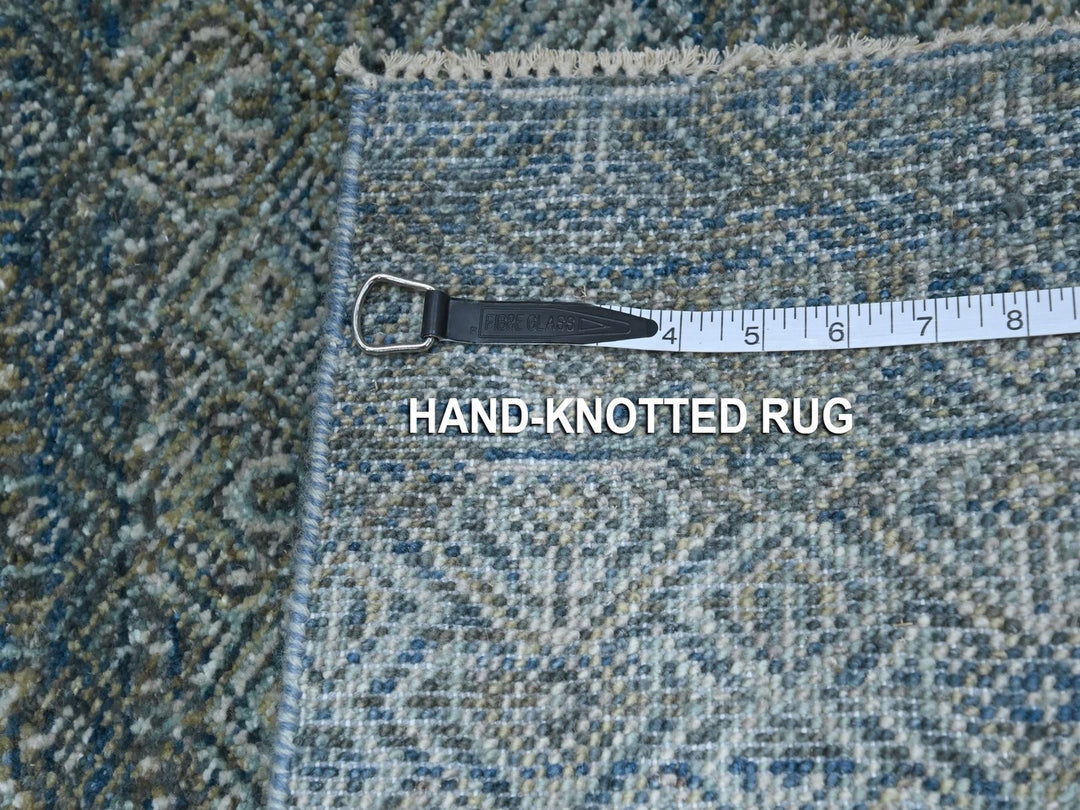 2'6" x 8'1" New Hand Knotted Blue Wool Runner Oriental Rug - MOA10276881