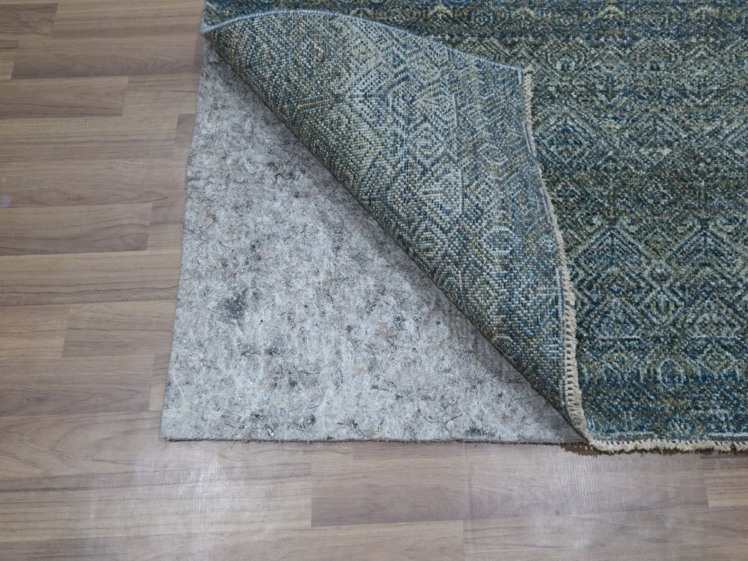 2'6" x 8'1" New Hand Knotted Blue Wool Runner Oriental Rug - MOA10276882