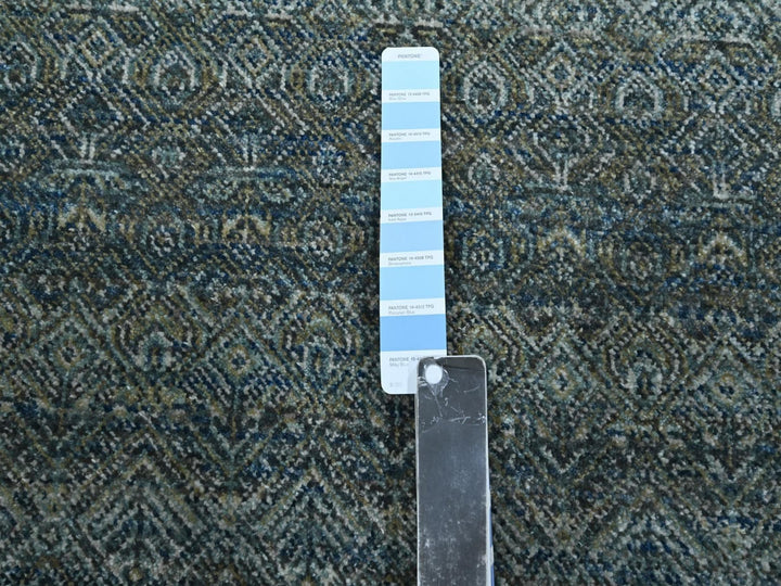 2'6" x 8'1" New Hand Knotted Blue Wool Runner Oriental Rug - MOA10276882