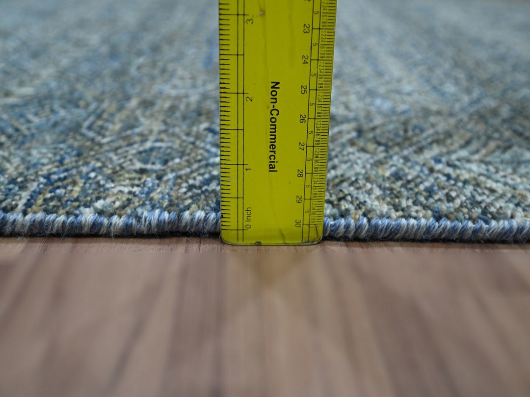 2'6" x 8'1" New Hand Knotted Blue Wool Runner Oriental Rug - MOA10276882