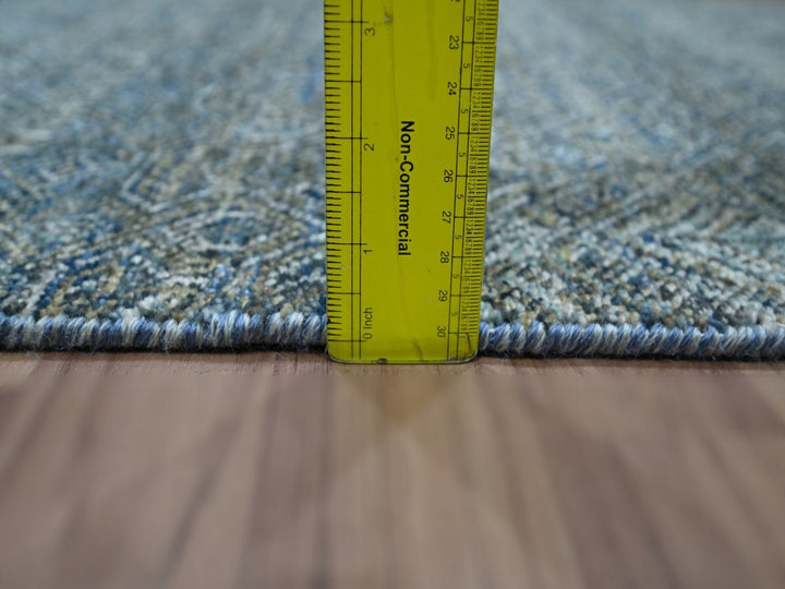 2'6" x 8'1" New Hand Knotted Blue Wool Runner Oriental Rug - MOA10276882