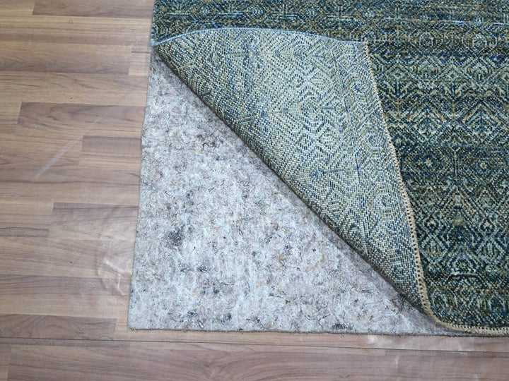 2'6" x 6'1" New Hand Knotted Blue Wool Runner Oriental Rug - MOA10276883