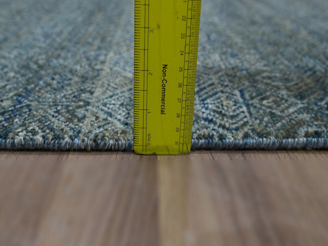 2'6" x 6'1" New Hand Knotted Blue Wool Runner Oriental Rug - MOA10276883