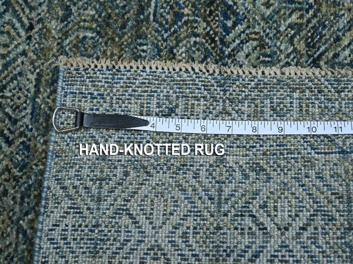 2'6" x 6'1" New Hand Knotted Blue Wool Runner Oriental Rug - MOA10276883