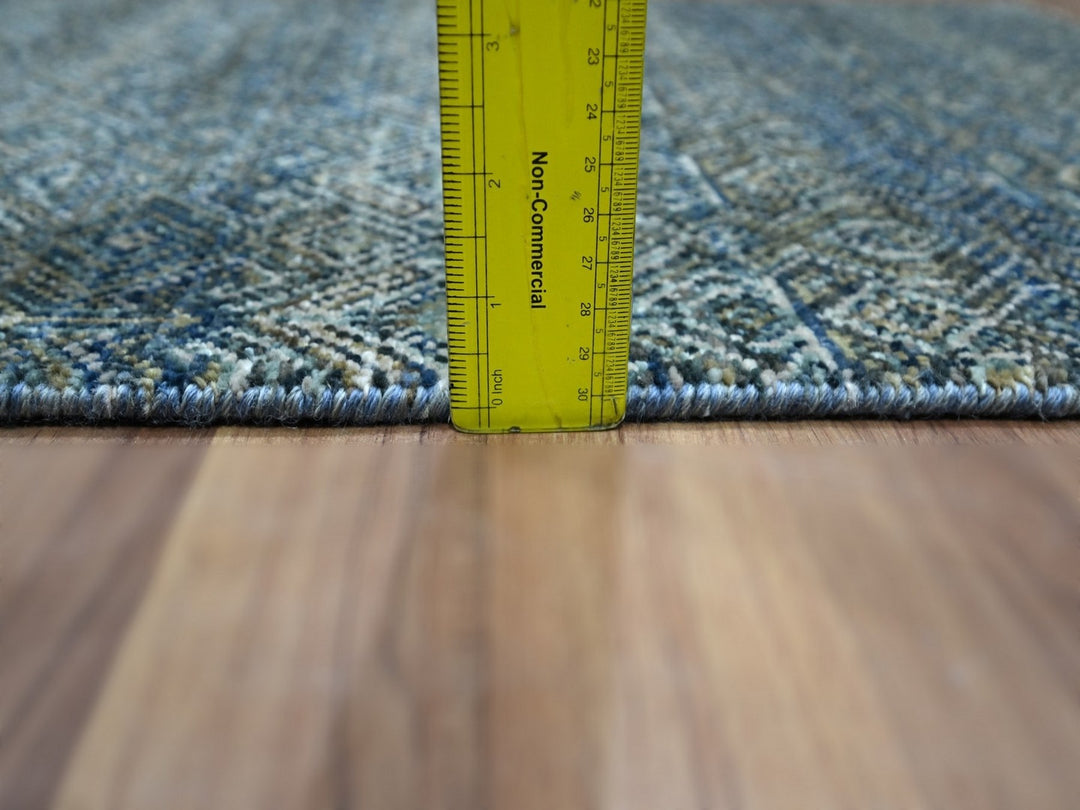 2'0" x 3'0" New Hand Knotted Blue Wool Rectangle Oriental Rug - MOA10276885