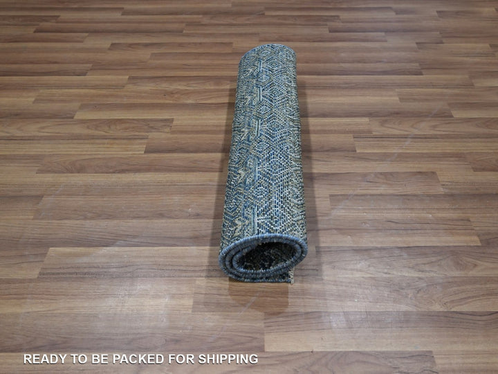 2'0" x 3'0" New Hand Knotted Blue Wool Rectangle Oriental Rug - MOA10276885