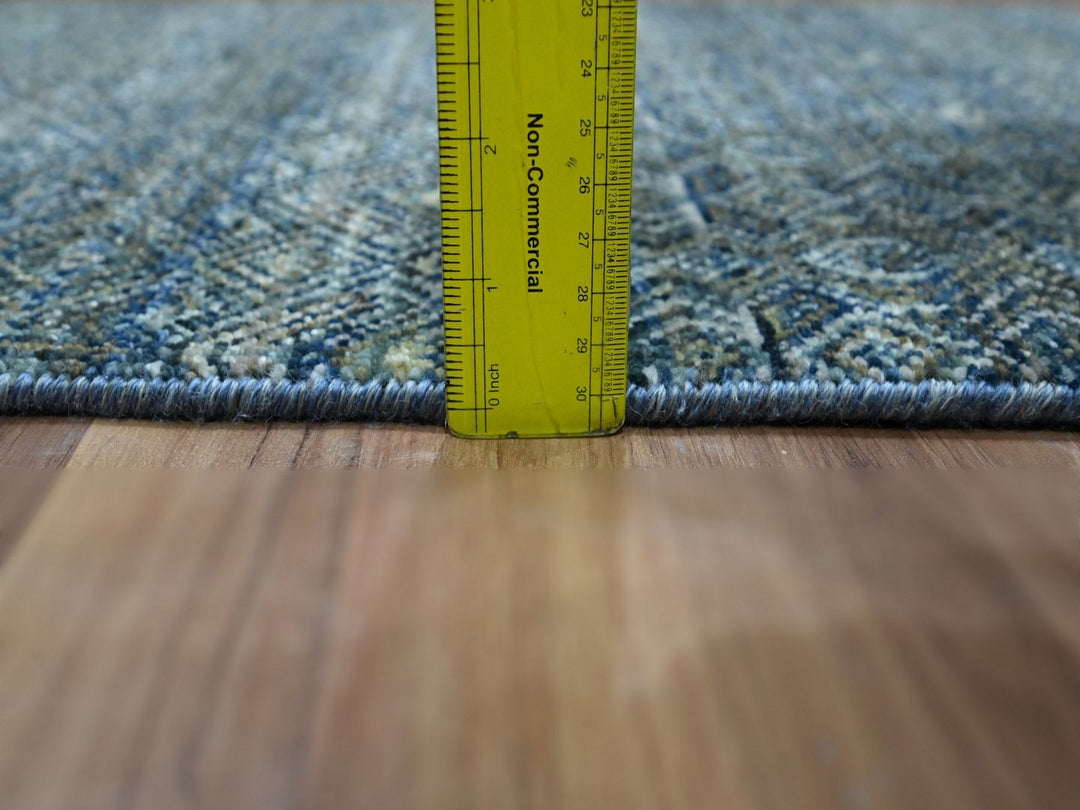 2'0" x 3'0" New Hand Knotted Blue Wool Rectangle Oriental Rug - MOA10276886