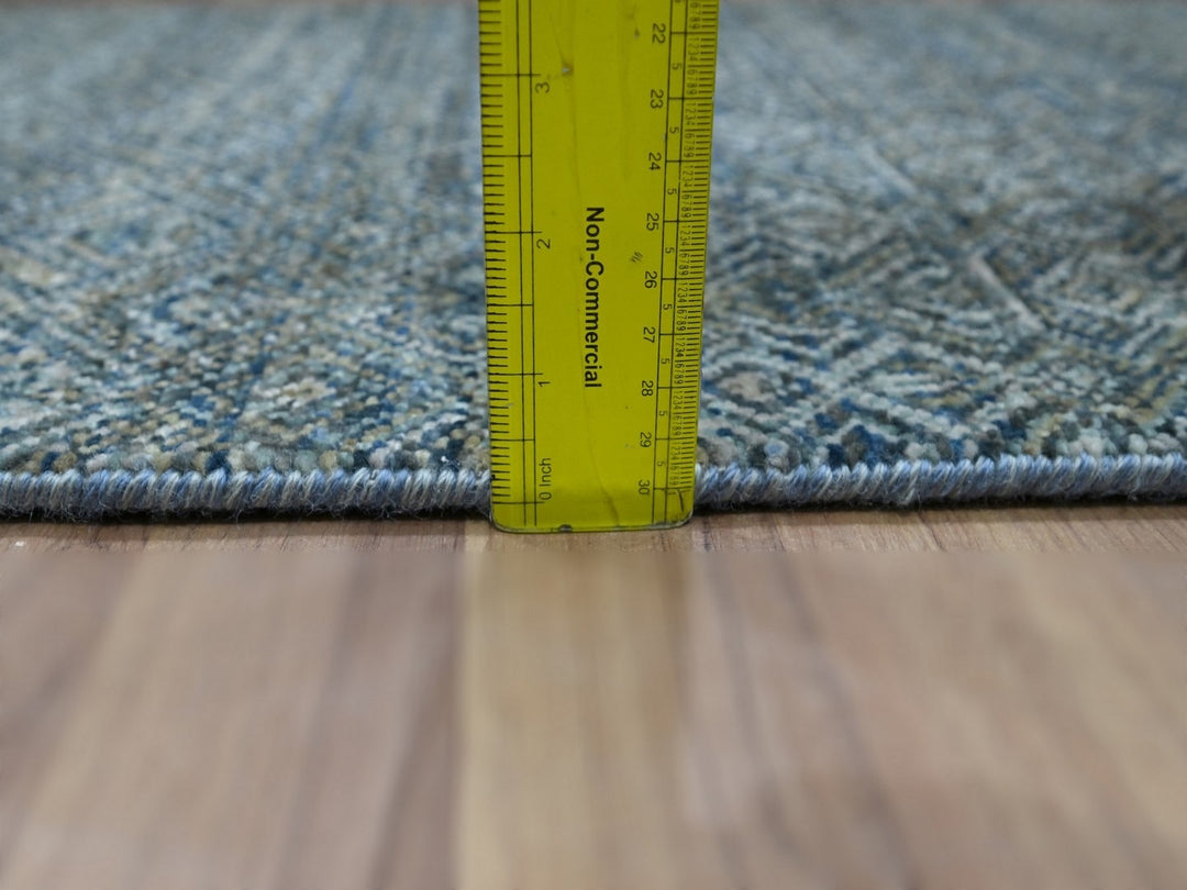 2'0" x 3'0" New Hand Knotted Blue Wool Rectangle Oriental Rug - MOA10276887