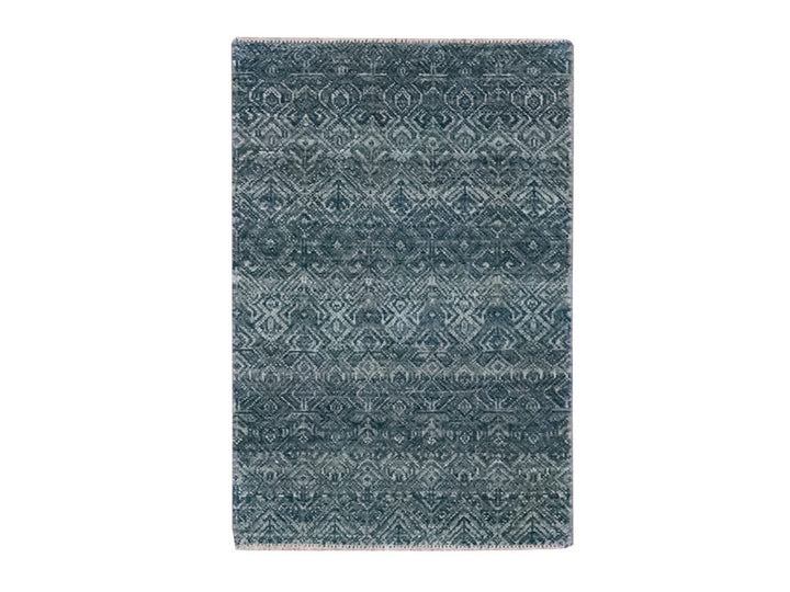 2'0" x 3'0" New Hand Knotted Blue Wool Rectangle Oriental Rug - MOA10276888