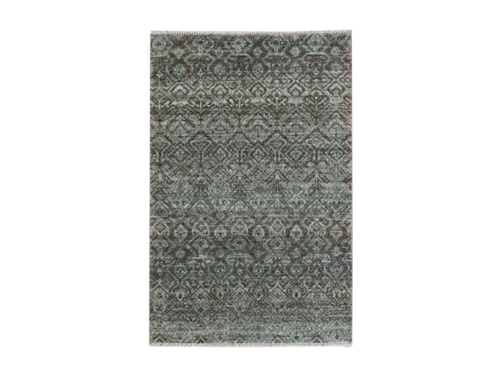 2'0" x 3'0" New Hand Knotted Grey Wool Rectangle Oriental Rug - MOA10276889